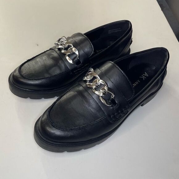 Anne Klein Chunky Lug Sole Loafer Black size 7 - Picture 9 of 10